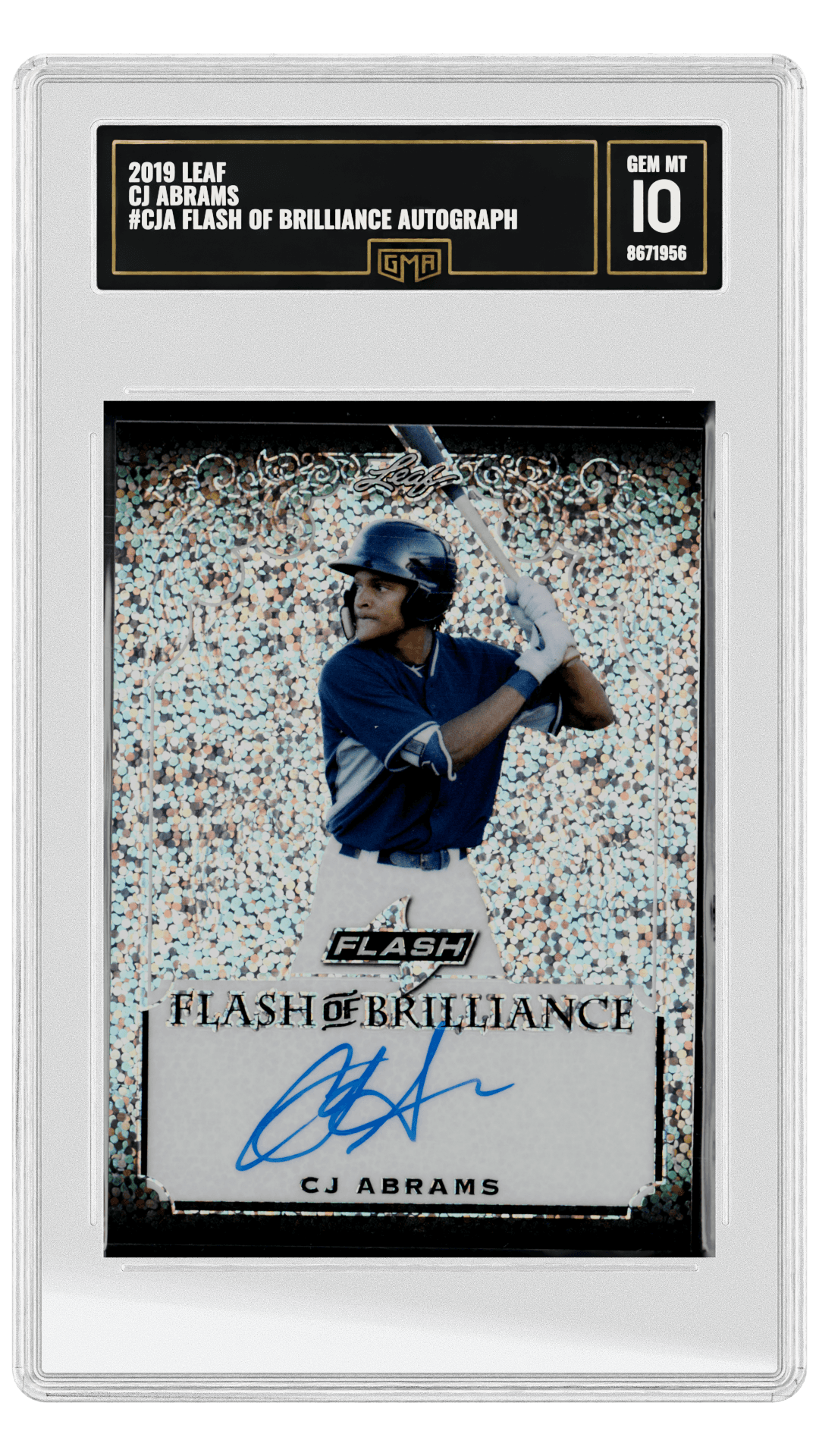 2019 LEAF CJ ABRAMS #CJA FLASH OF BRILLIANCE AUTOGRAPH graded-card listing image