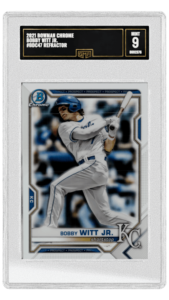 2021 BOWMAN CHROME BOBBY WITT JR. #BDC47 REFRACTOR graded-card listing image