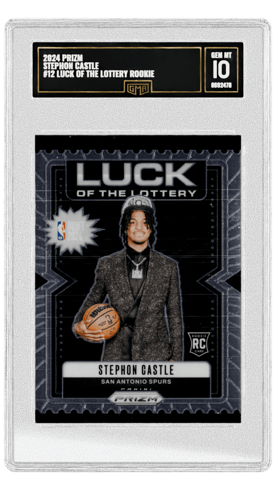 2024 PRIZM STEPHON CASTLE #12 LUCK OF THE LOTTERY ROOKIE Graded rookie baseball card graded-card listing image