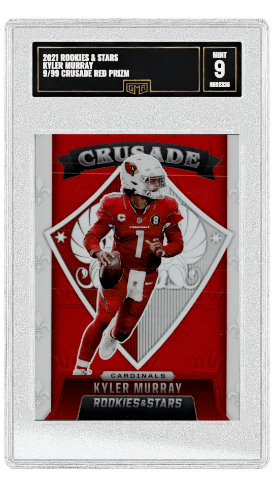 2021 ROOKIES & STARS KYLER MURRAY 9/99 CRUSADE RED PRIZM graded-card listing image