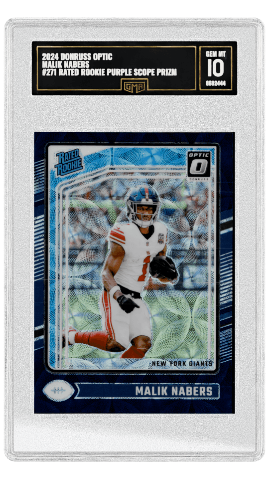 2024 DONRUSS OPTIC MALIK NABERS #271 RATED ROOKIE PURPLE SCOPE PRIZM graded-card listing image