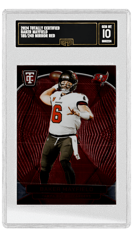 2024 TOTALLY CERTIFIED BAKER MAYFIELD 185/249 MIRROR RED graded-card listing image