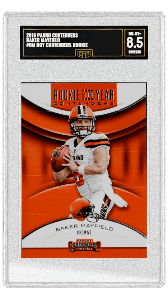2018 PANINI CONTENDERS BAKER MAYFIELD #BM ROY CONTENDERS ROOKIE graded-card listing image
