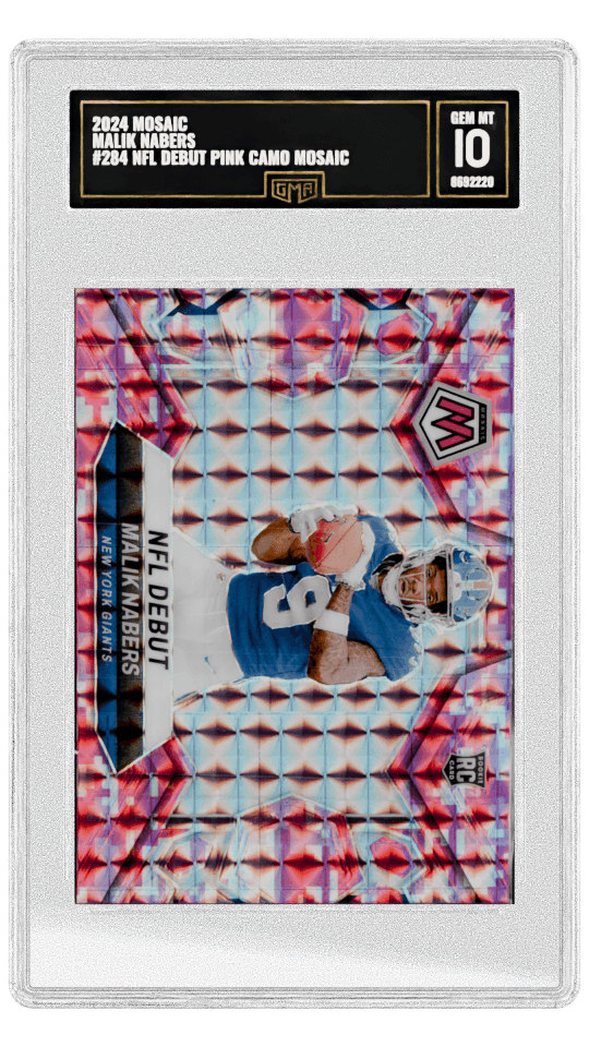 2024 MOSAIC MALIK NABERS #284 NFL DEBUT PINK CAMO MOSAIC PRIZM ROOKIE graded-card listing image