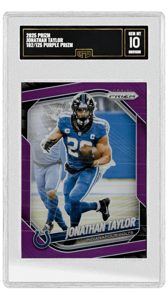 2025 PRIZM JONATHAN TAYLOR 102/125 PURPLE PRIZM graded-card listing image