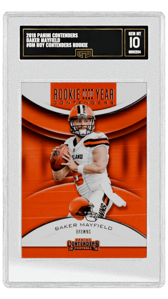 2018 PANINI CONTENDERS BAKER MAYFIELD #BM ROY CONTENDERS ROOKIE graded-card listing image