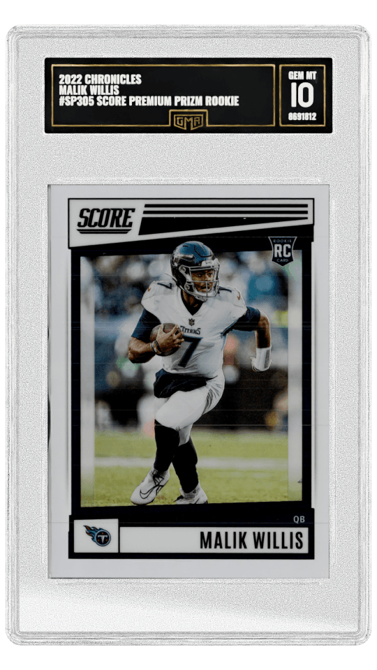 2022 CHRONICLES MALIK WILLIS #SP305 SCORE PREMIUM PRIZM ROOKIE graded-card listing image
