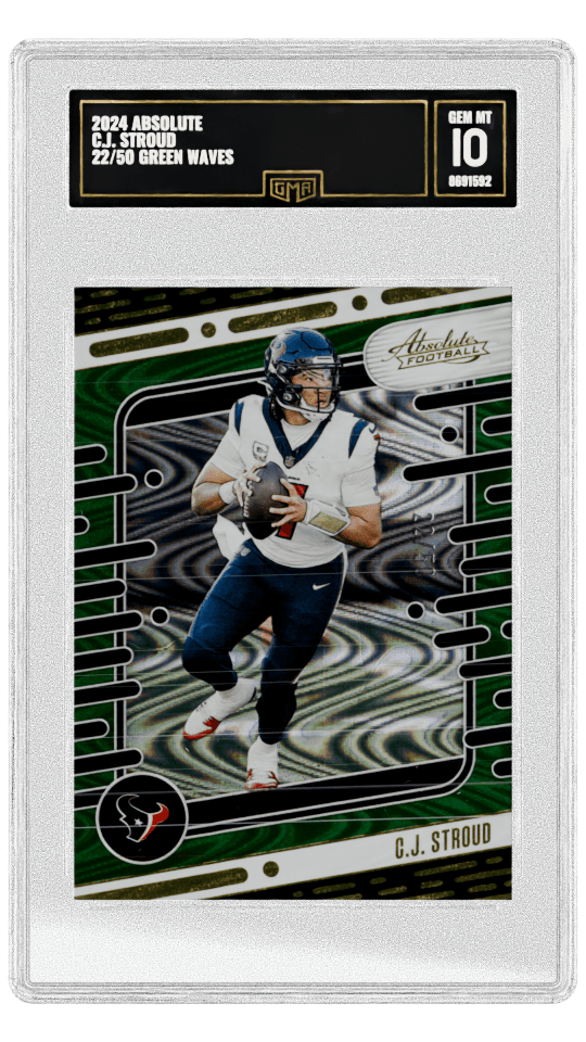 2024 ABSOLUTE C.J. STROUD 22/50 GREEN WAVES graded-card listing image