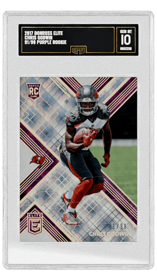 2017 DONRUSS ELITE CHRIS GODWIN 91/99 PURPLE ROOKIE graded-card listing image