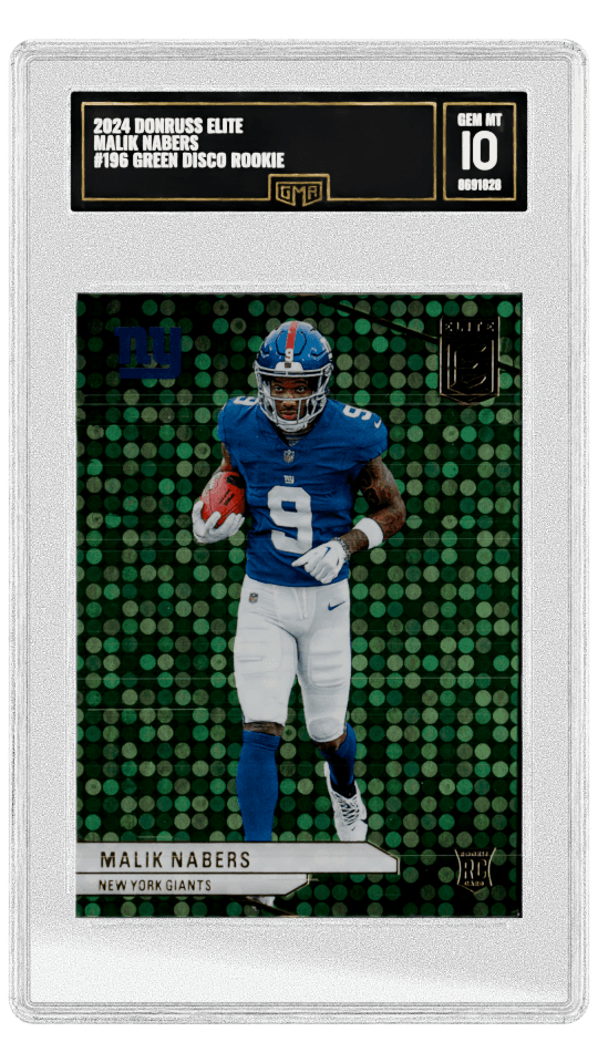 2024 DONRUSS ELITE MALIK NABERS #196 GREEN DISCO ROOKIE graded-card listing image