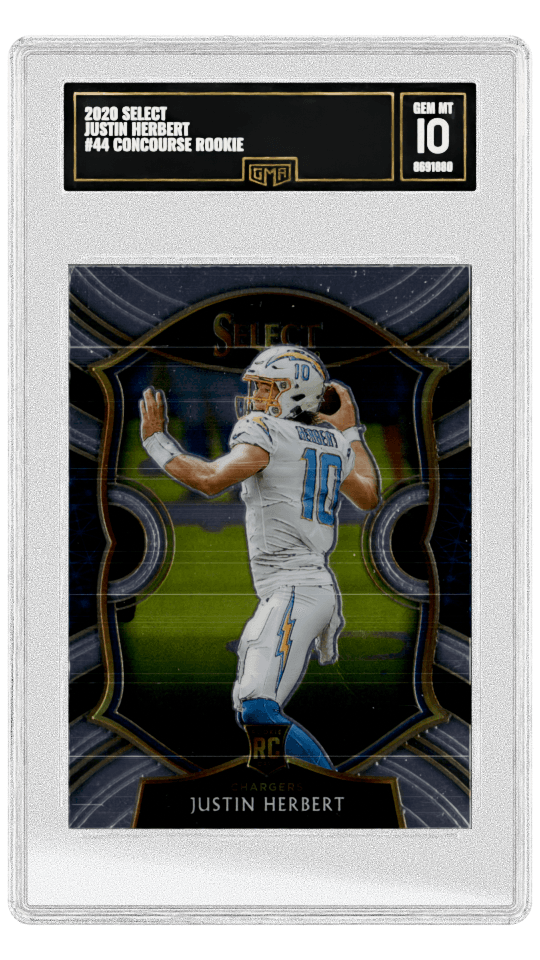 2020 SELECT JUSTIN HERBERT #44 CONCOURSE ROOKIE graded-card listing image