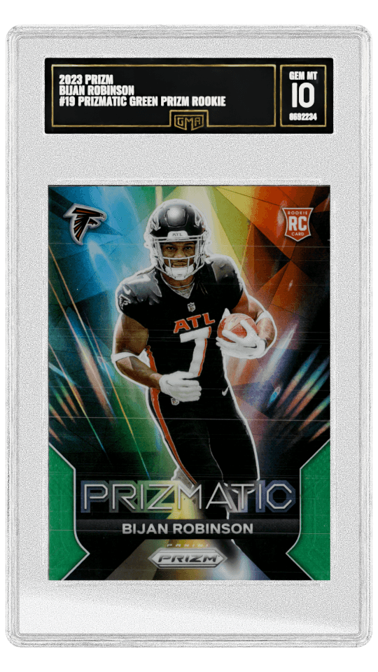 2023 PRIZM BIJAN ROBINSON #19 PRIZMATIC GREEN PRIZM ROOKIE graded-card listing image