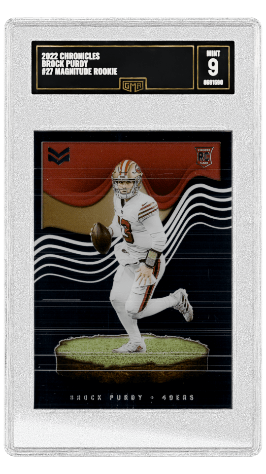 2022 CHRONICLES BROCK PURDY #27 MAGNITUDE ROOKIE graded-card listing image