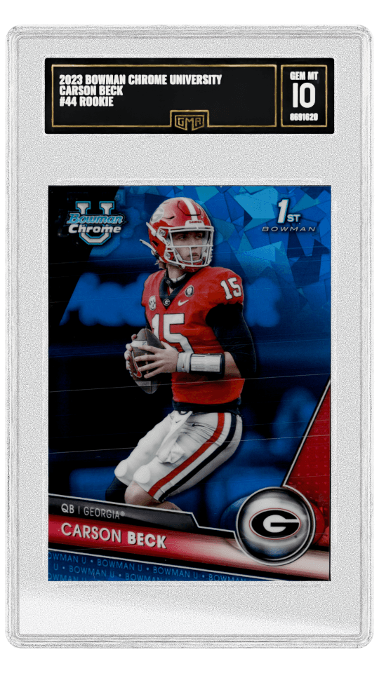 2023 BOWMAN CHROME UNIVERSITY CARSON BECK #44 ROOKIE graded-card listing image
