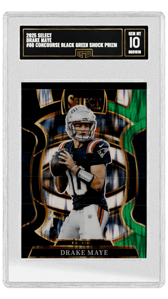 2025 SELECT DRAKE MAYE #80 CONCOURSE BLACK GREEN SHOCK PRIZM graded-card listing image