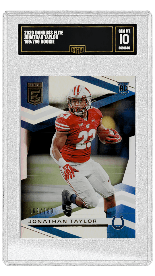 2020 DONRUSS ELITE JONATHAN TAYLOR 169/799 ROOKIE graded-card listing image