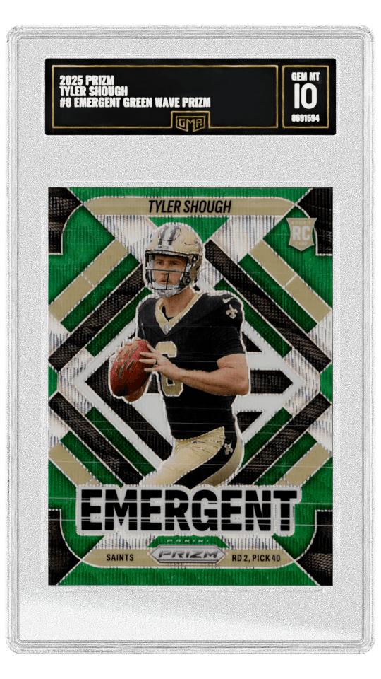 2025 PRIZM TYLER SHOUGH #8 EMERGENT GREEN WAVE PRIZM graded-card listing image
