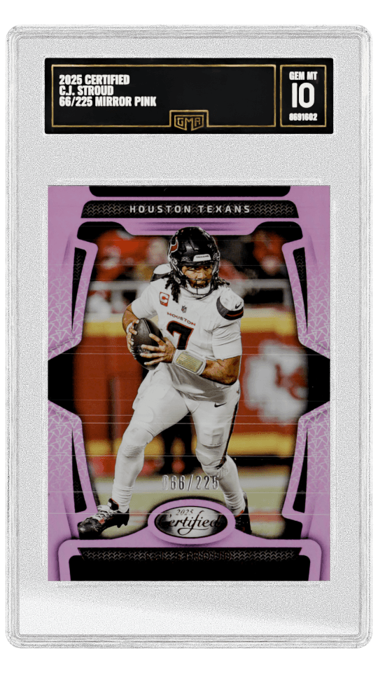 2025 CERTIFIED C.J. STROUD 66/225 MIRROR PINK graded-card listing image