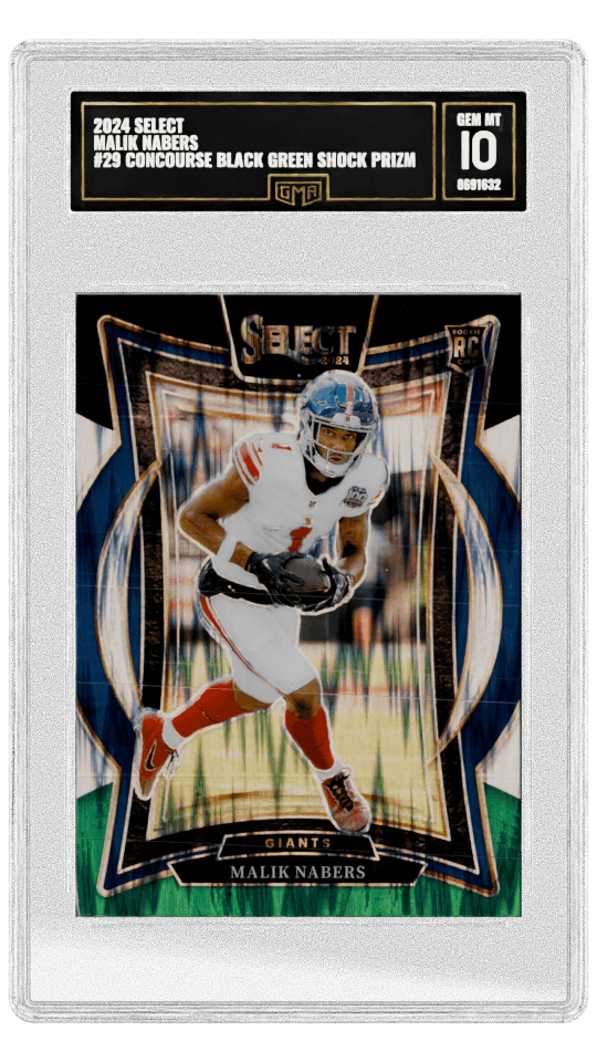 2024 SELECT MALIK NABERS #29 CONCOURSE BLACK GREEN SHOCK PRIZM ROOKIE graded-card listing image