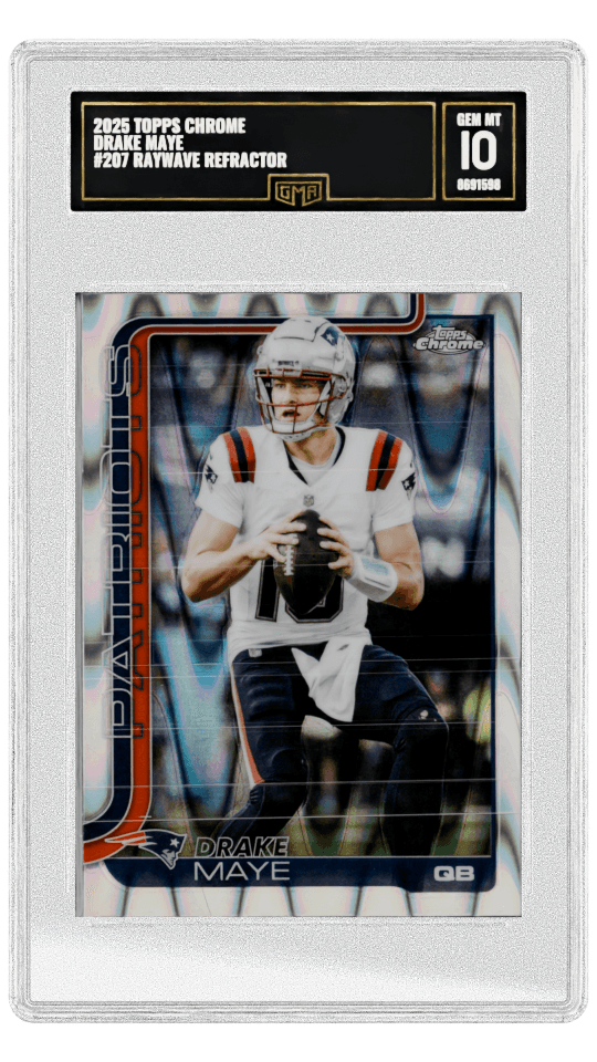 2025 TOPPS CHROME DRAKE MAYE #207 RAYWAVE REFRACTOR graded-card listing image