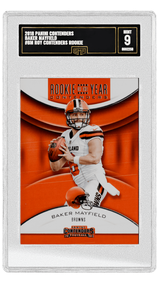 2018 PANINI CONTENDERS BAKER MAYFIELD #BM ROY CONTENDERS ROOKIE graded-card listing image