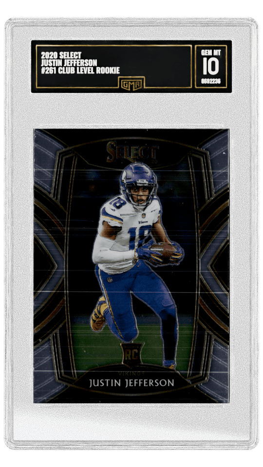 2020 SELECT JUSTIN JEFFERSON #261 CLUB LEVEL ROOKIE graded-card listing image